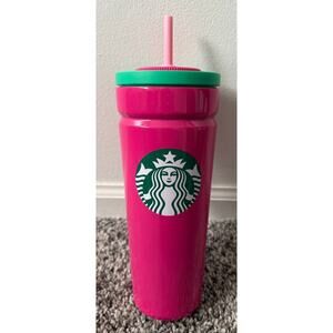 Starbucks Dining Hot Pink tumbler 2024 Christmas